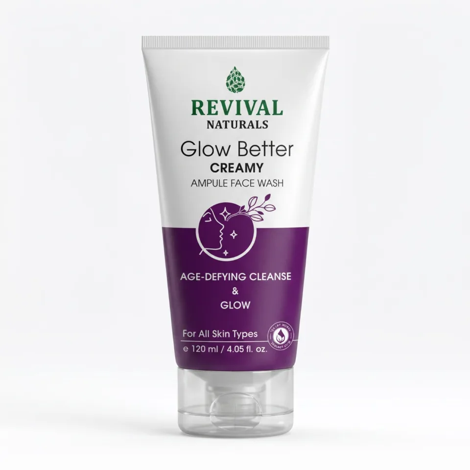 Revival Naturals Glow Better Creamy Ampule Face Wash – 120ml | Age-Defying Cleanse & Glow